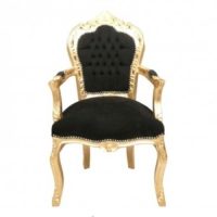 Armchair baroque black and gold Ref ACH 005