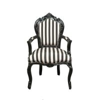 Baroque armchair black and white Ref ACH 018