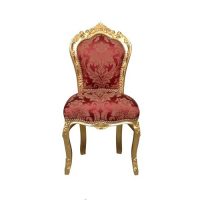 Baroque chair red and gold wood Ref CH002
