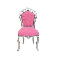 Chair baroque pink and silver Ref CH016