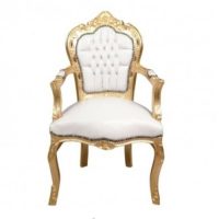 Chair baroque white and golden Ref ACH 004