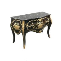 Commode baroque black and gold Ref BCD005-2