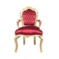 Baroque armchair Bordeaux and gold Ref ACH 019