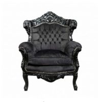 Royal Baroque armchair black and Silver Ref BF 01